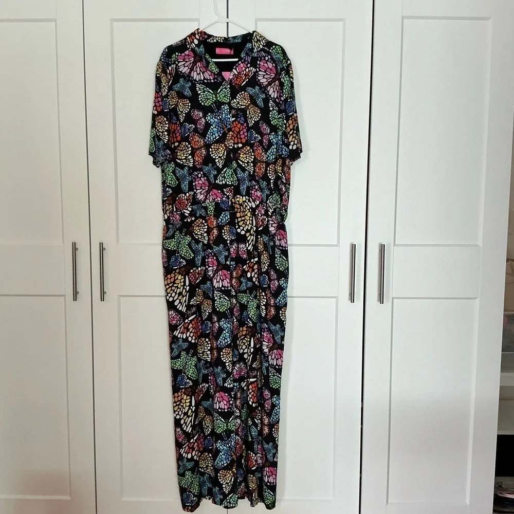 JulyLiebe Butterfly Print Jumpsuit with Pockets Size 3XL